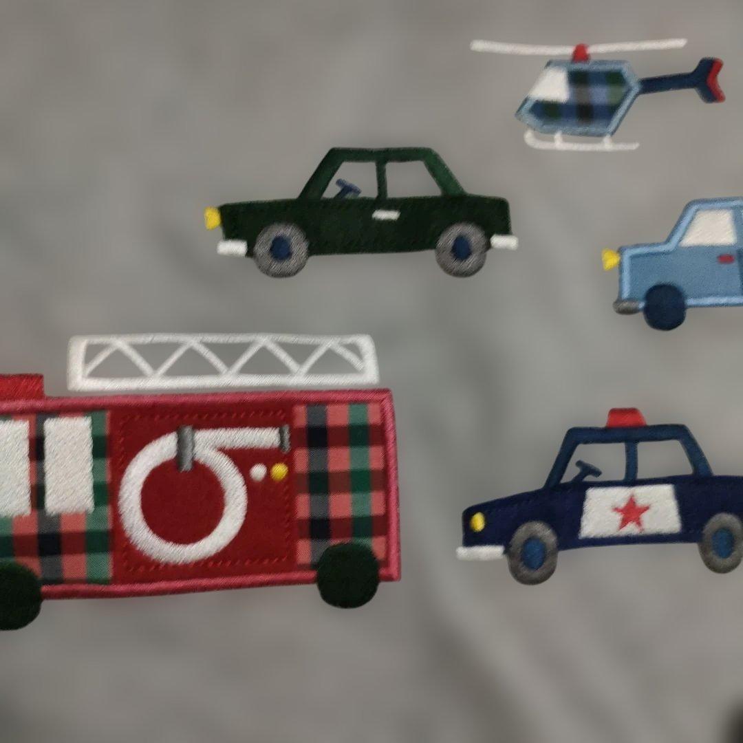 ファミリア長袖Tシャツ車アップリケ　GY 　100