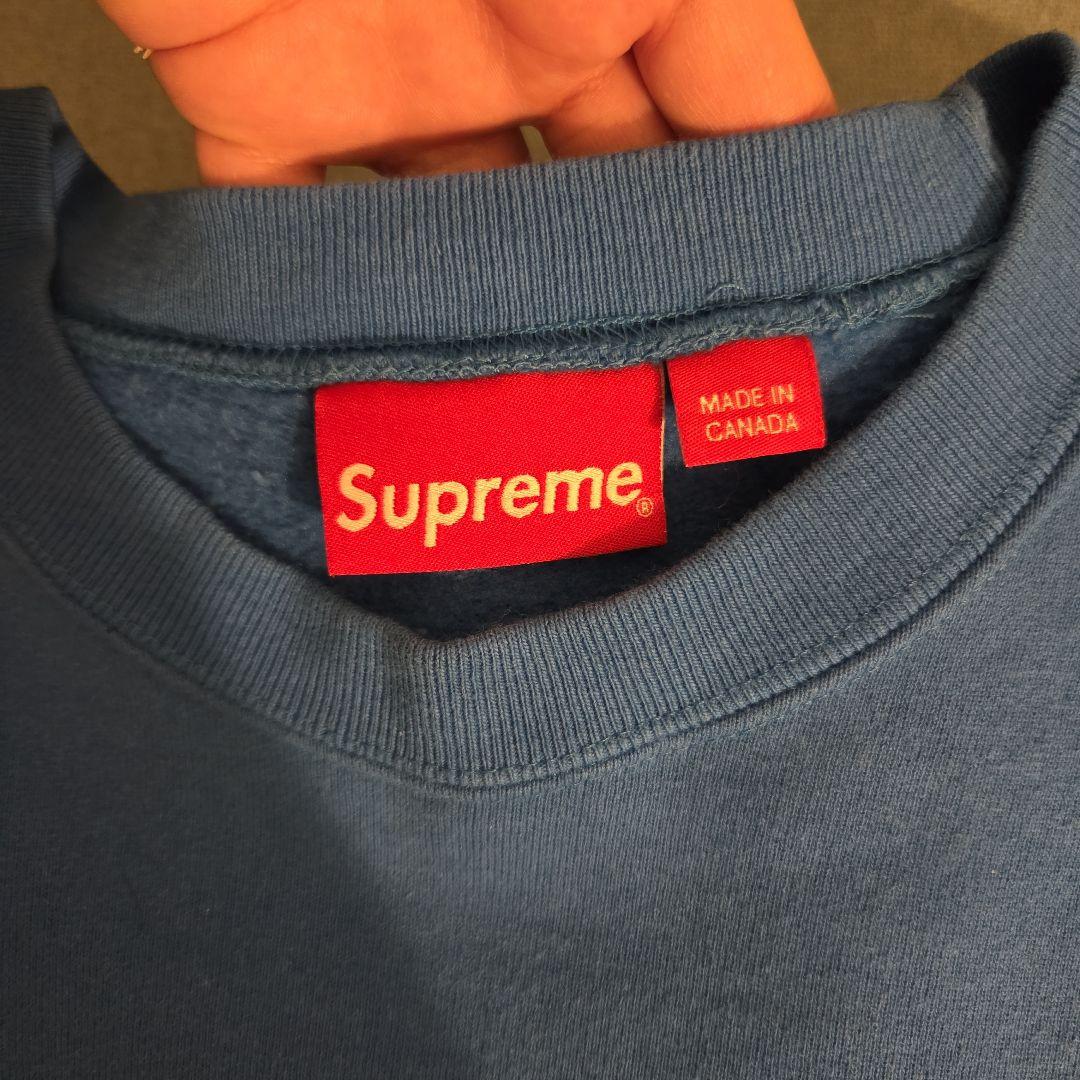 Supreme 青 22AW/BOX LOGO CREWNECK/トレーナーL