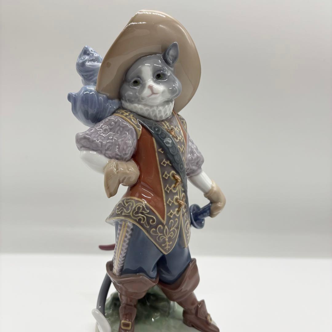 極美品 長靴をはいた猫 リヤドロ グリム童話コレクション アンティーク 置物