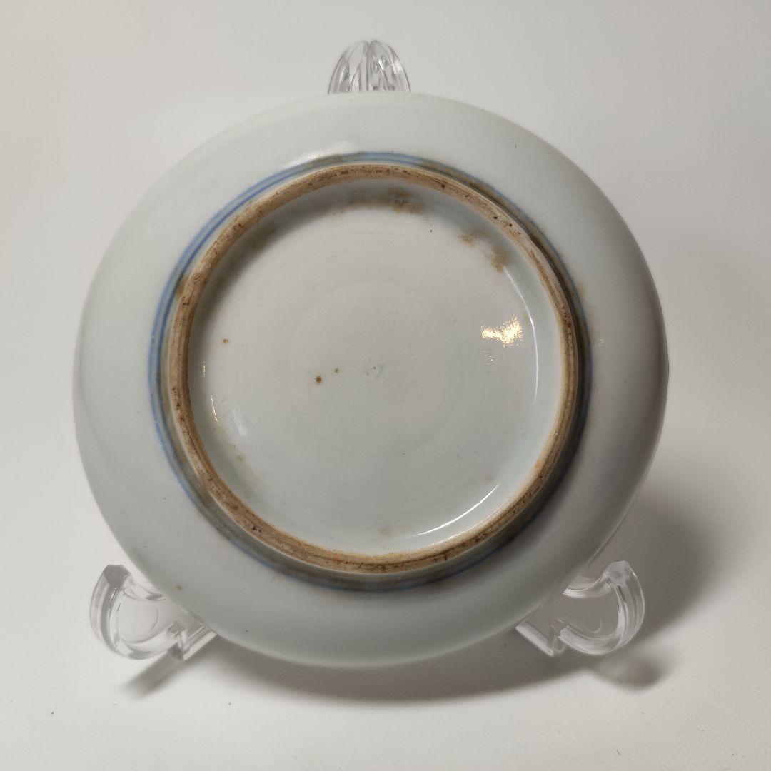 古伊万里　葦鷺文三寸皿　六客