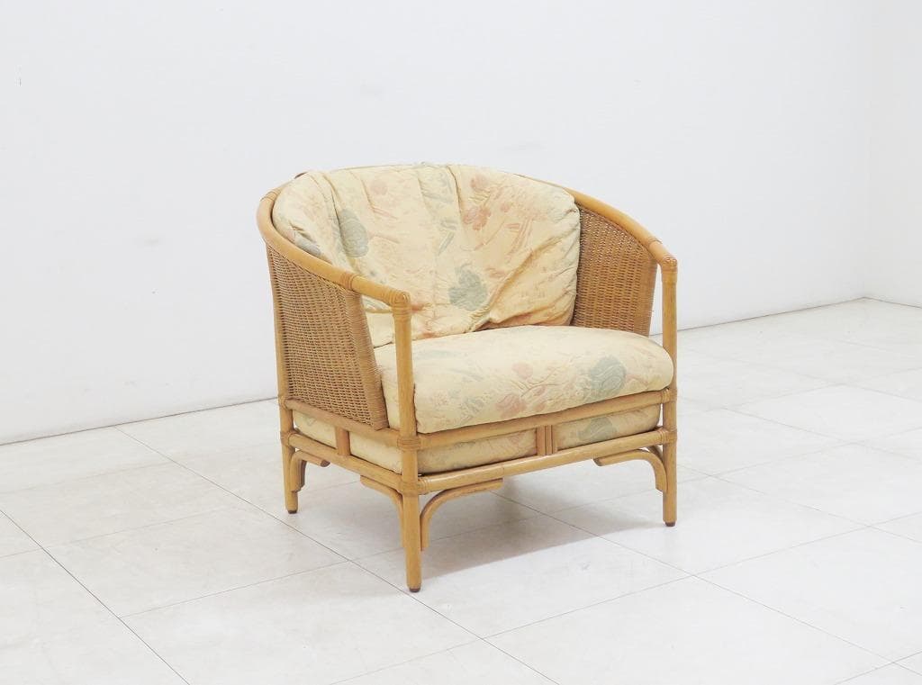 カサブランカ リトモ シングルソファ 11万 ラタン ファブリック 1人掛け