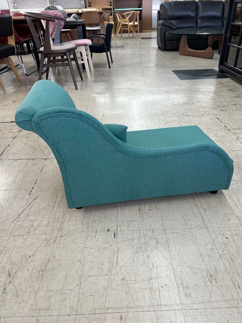 キッズ、ペット用片側アームソファ　アクアブルー