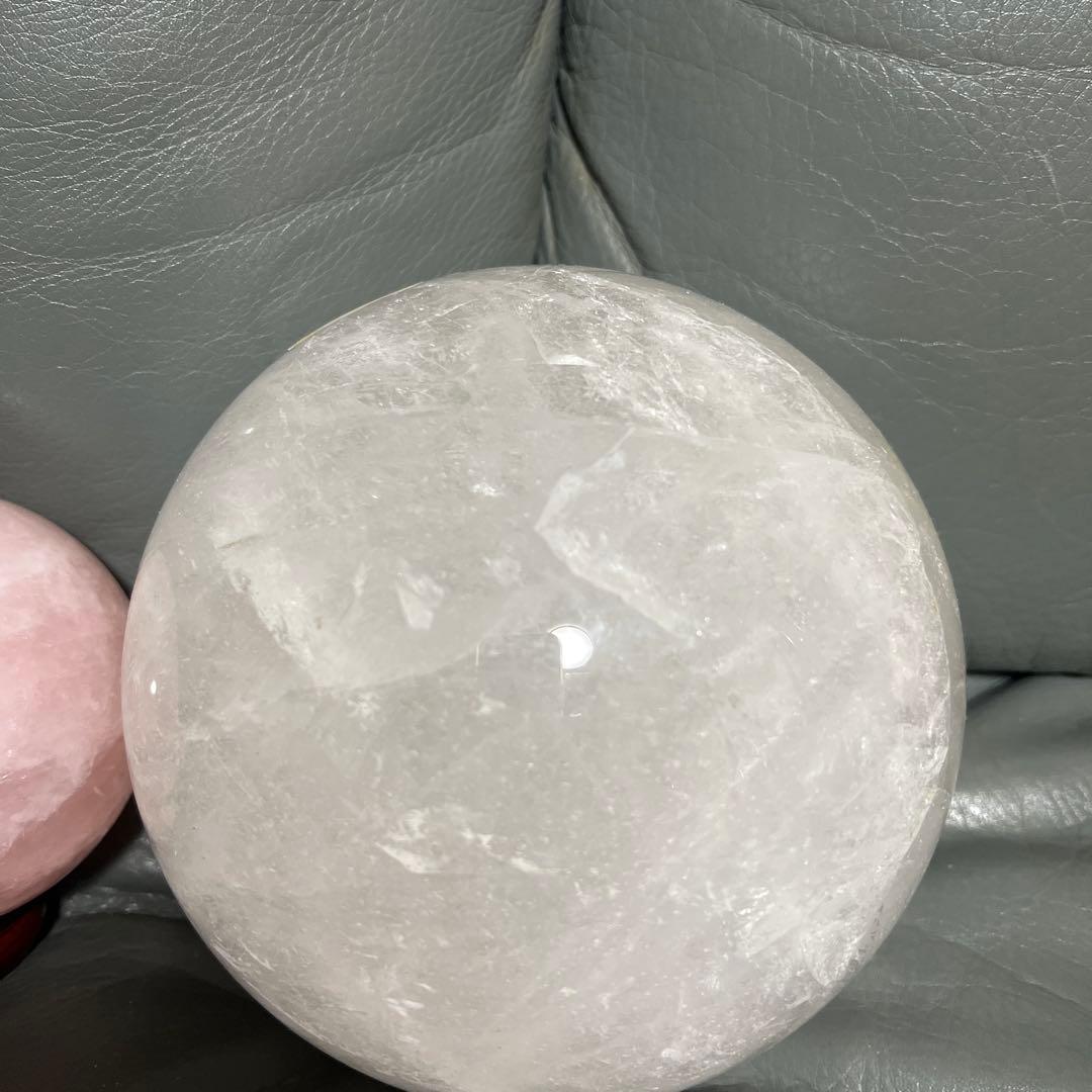年始特価 美品！水晶玉大玉18cm3.3kg ローズクォーツ10cm 1kg