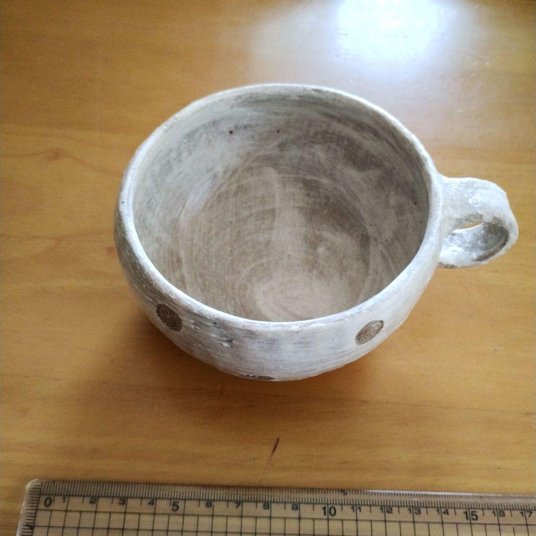 湯布院　HOMME BLUE CAFE スープカップ　陶器　水玉　ドット