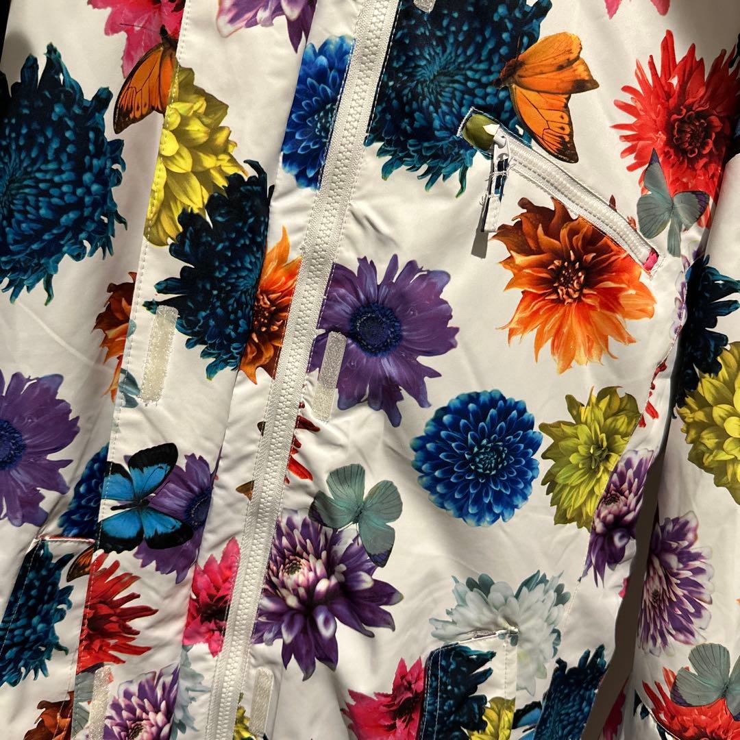 ROXY 花柄 スノーボードウェア レディース　白