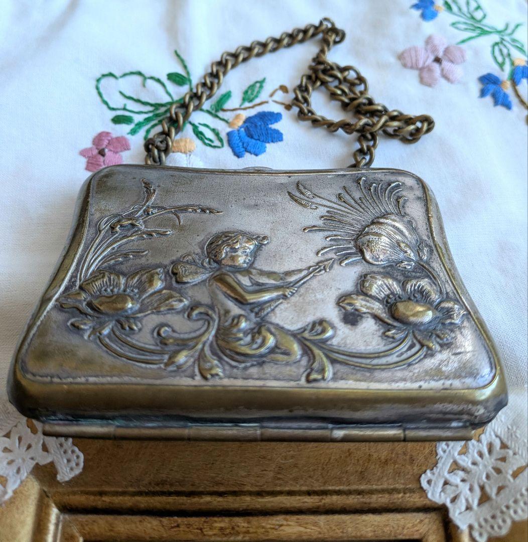 ビクトリア朝 アールヌーヴォー シルバー カラーケース 英国アンティーク