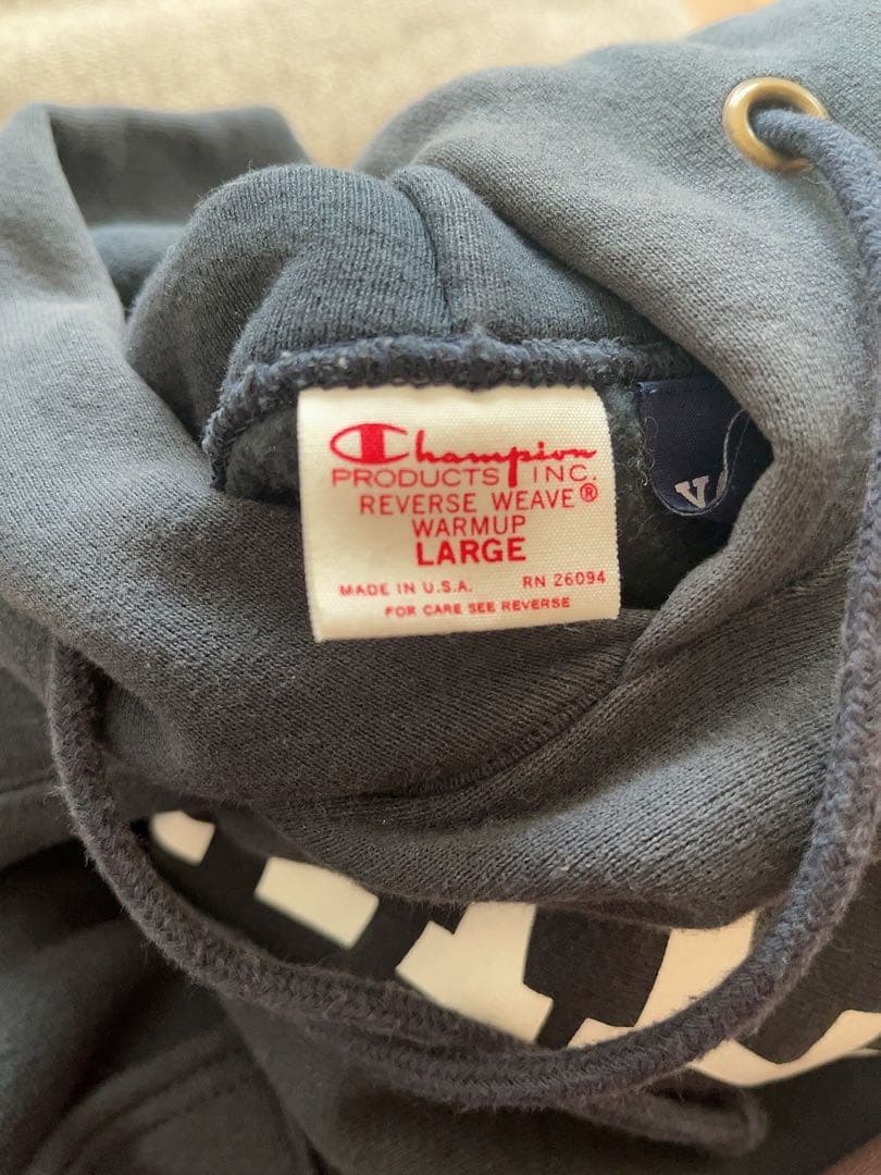 リバースウィーブYale フード付きスウェット ネイビー