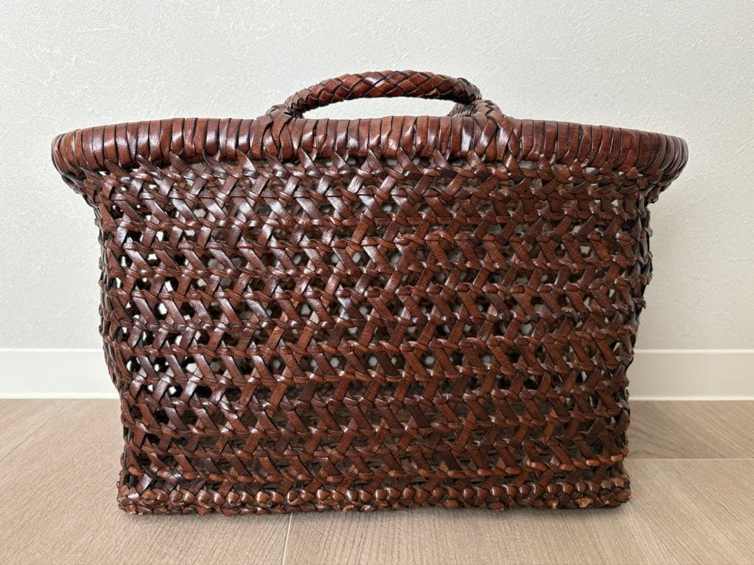 45R レザーカゴ編みバック