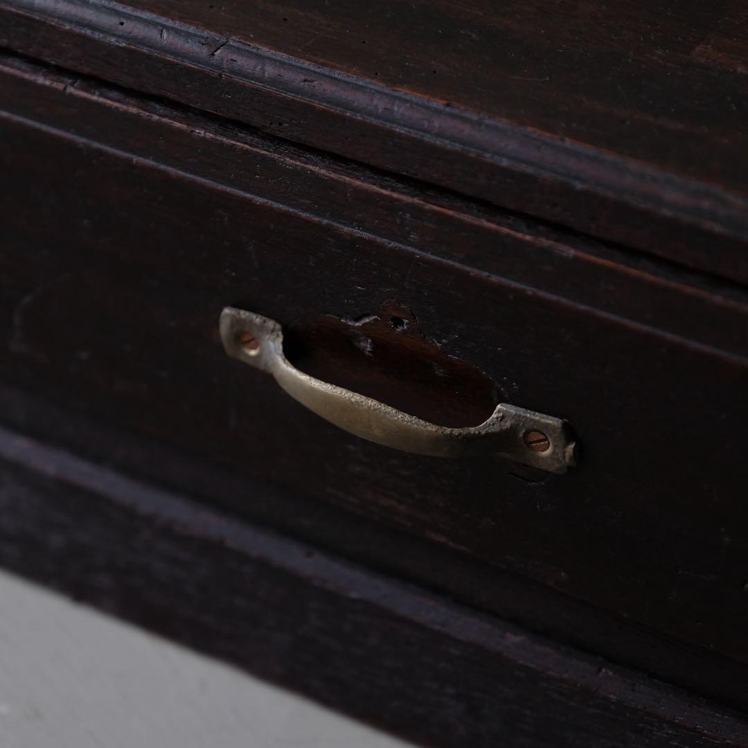 ラワン材 ３杯抽斗付 楔式本棚　収納棚 陳列棚 飾り棚 引き出し アンティーク