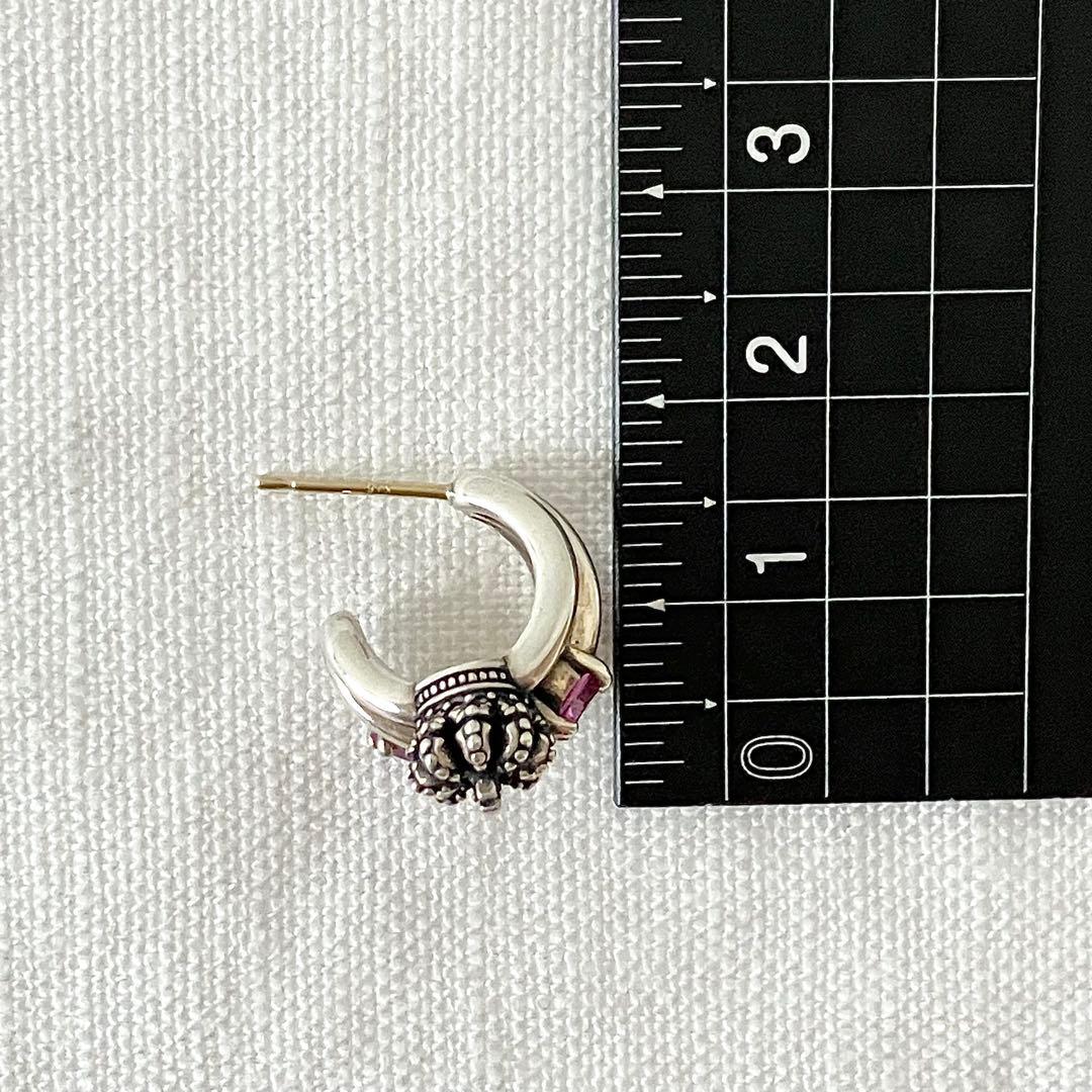 ジャスティンデイビス　ピンクストーン×クラウンピアス　片耳用