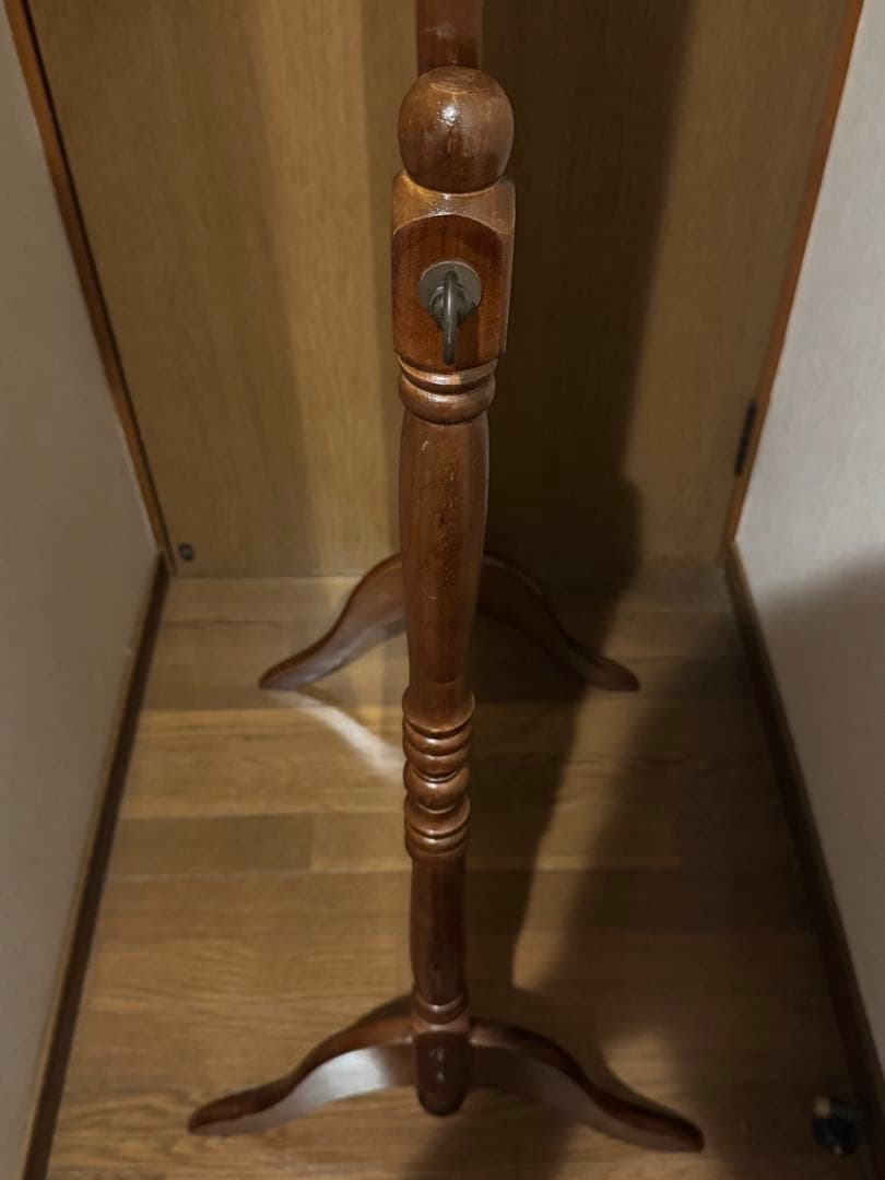 英国クラシック 北欧レトロ 木製 脚付き スタンドミラー 全身鏡 古家具　猫脚