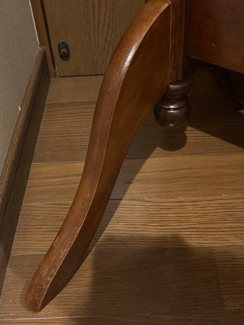 英国クラシック 北欧レトロ 木製 脚付き スタンドミラー 全身鏡 古家具　猫脚