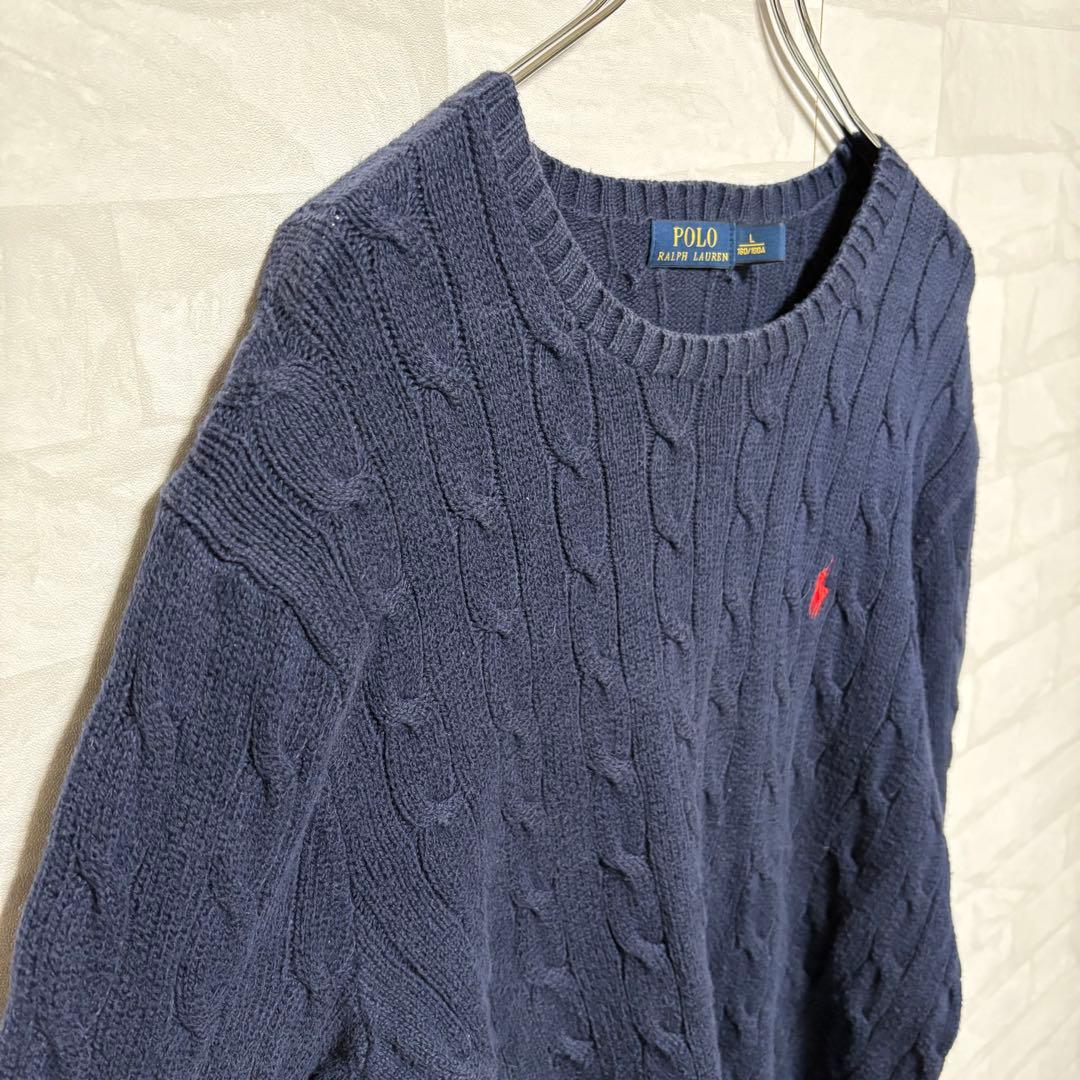 POLO RALPH LAUREN コットンケーブルニット Lサイズ