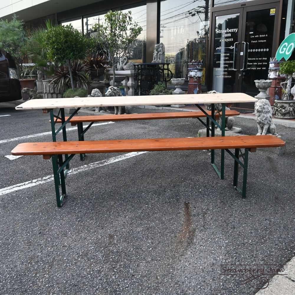 L3705-233 英国アンティーク ビアテーブル 作業台 テーブルセット