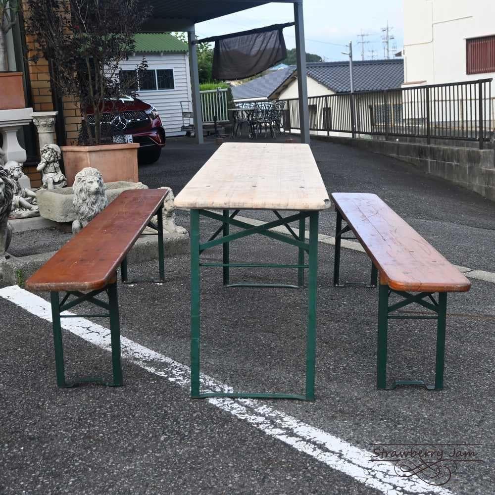 L3705-233 英国アンティーク ビアテーブル 作業台 テーブルセット