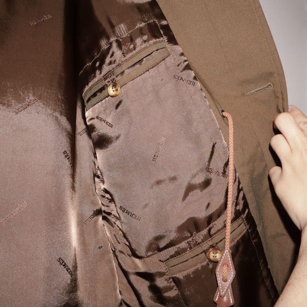 HERMES ポリアミド中綿入りハーフコート