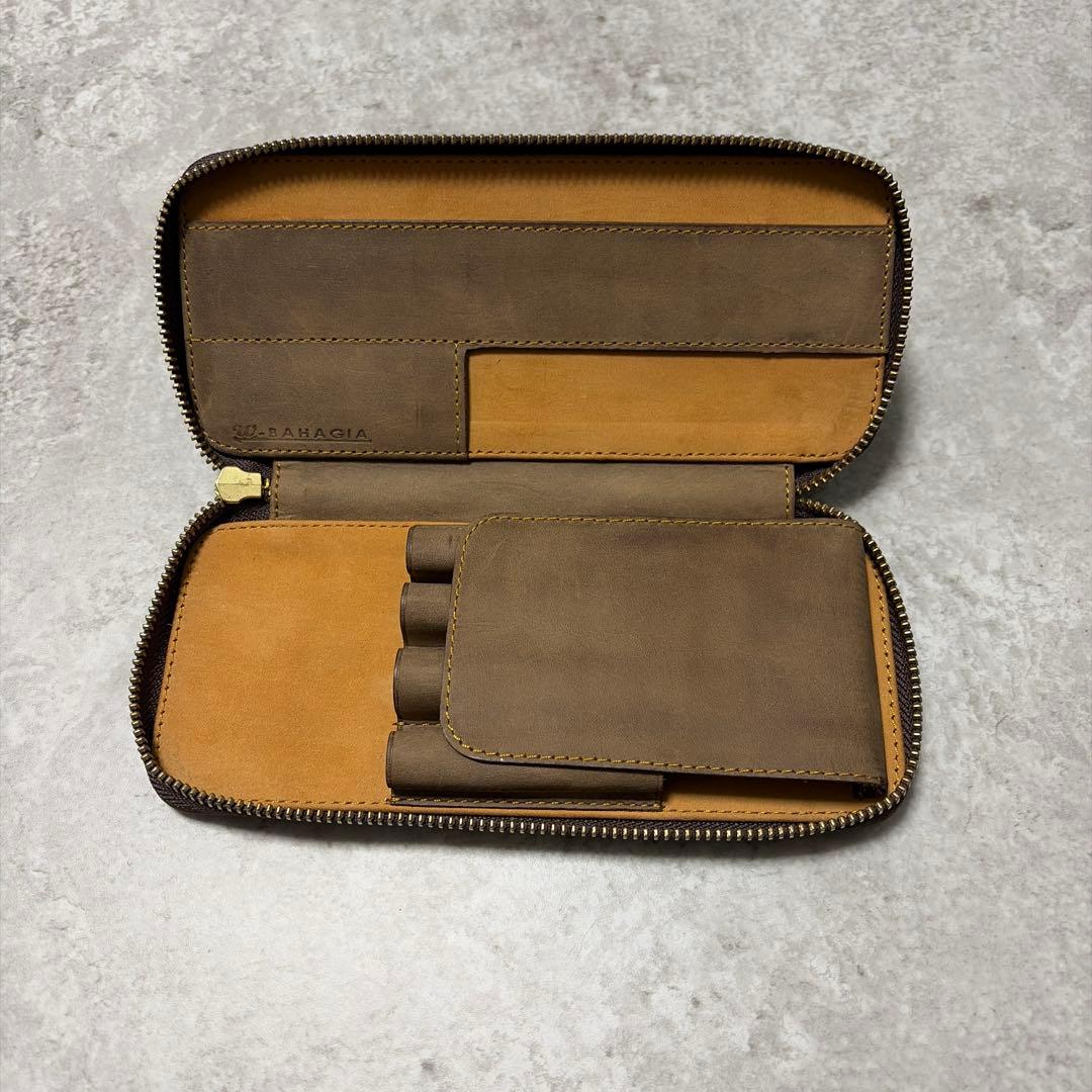 バハギア ペンケース クレイジーホース オリーブブラウン