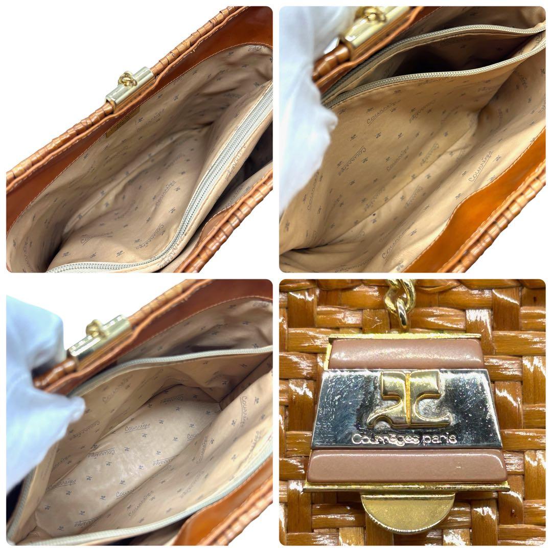 良品 1091 クレージュ カゴバッグ ワンショルダーバッグ ブラウン