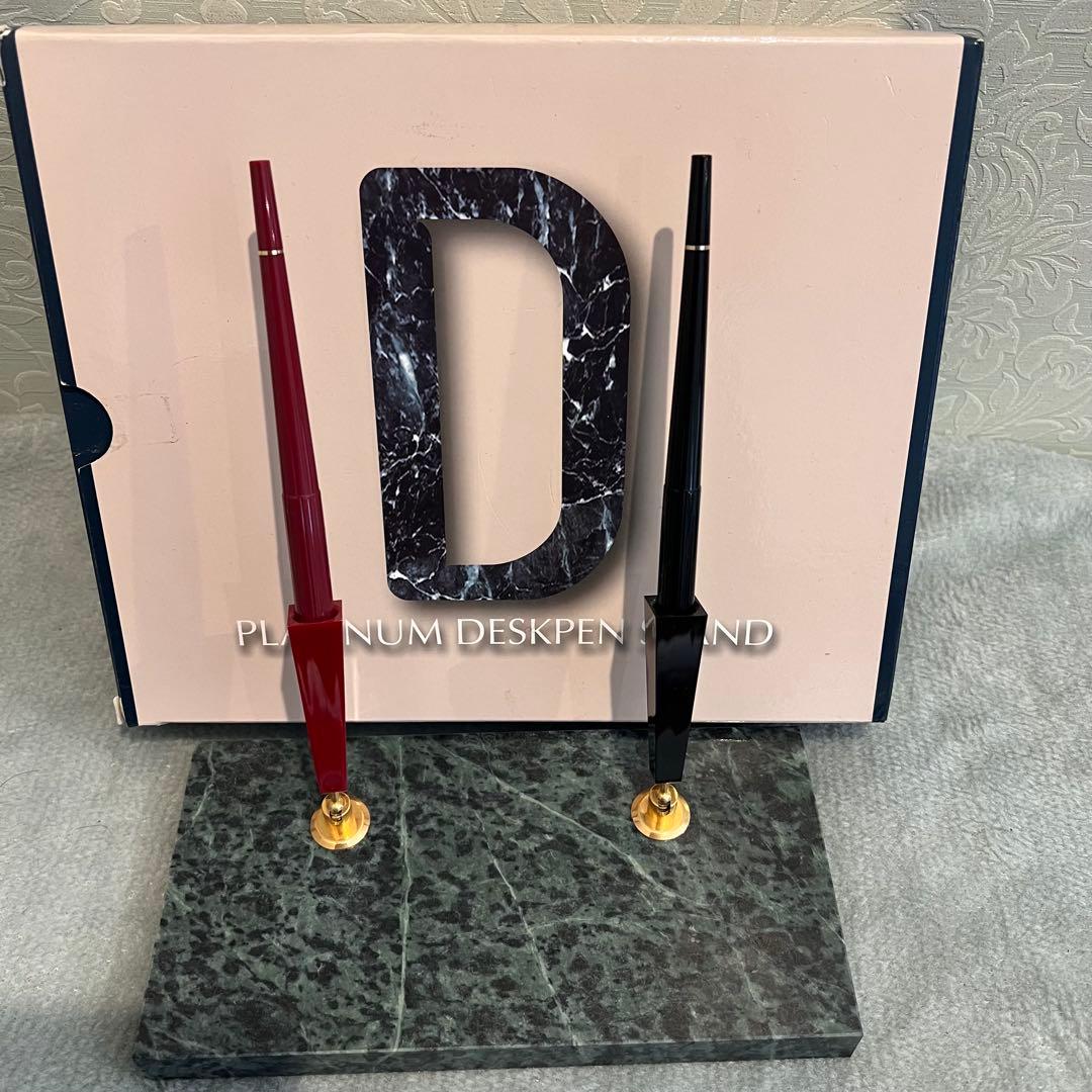 Pilot 2本セット　プラチナ　大理石製デスクペン　スタンド　DPD-5000