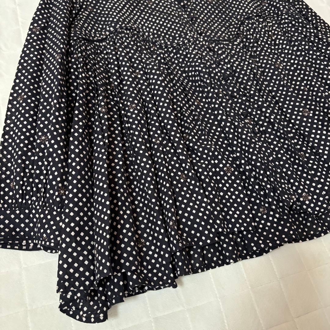 メゾン ド ソイル　80s コットン ブロック プリント Vネック シャツ