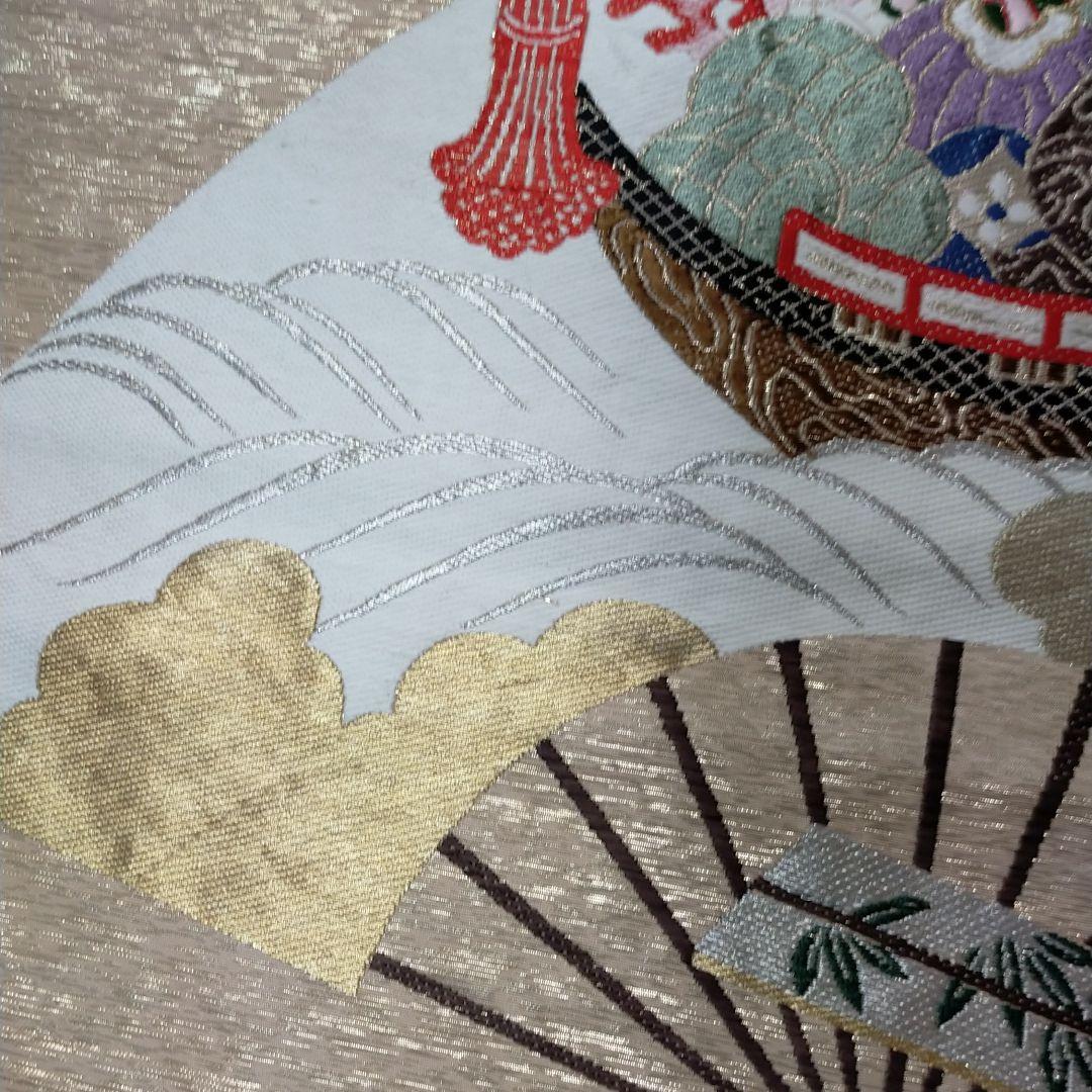 1735蔵出し　アンティーク末広がり家の繁栄小槌金運アップ縁起物の特大袱紗