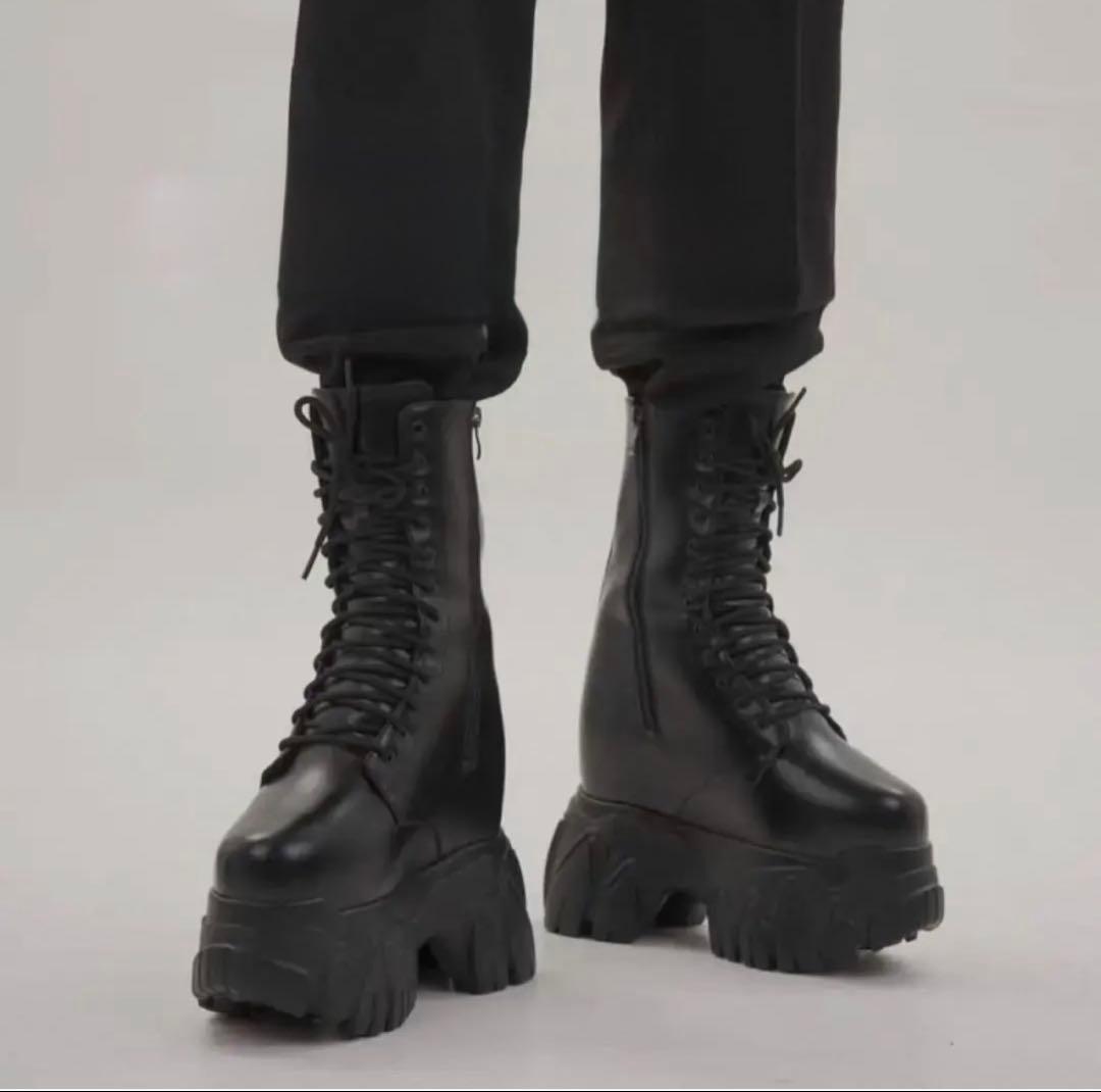 新品 厚底 シークレット ブーツ 22cm レースアップ ダオパオ