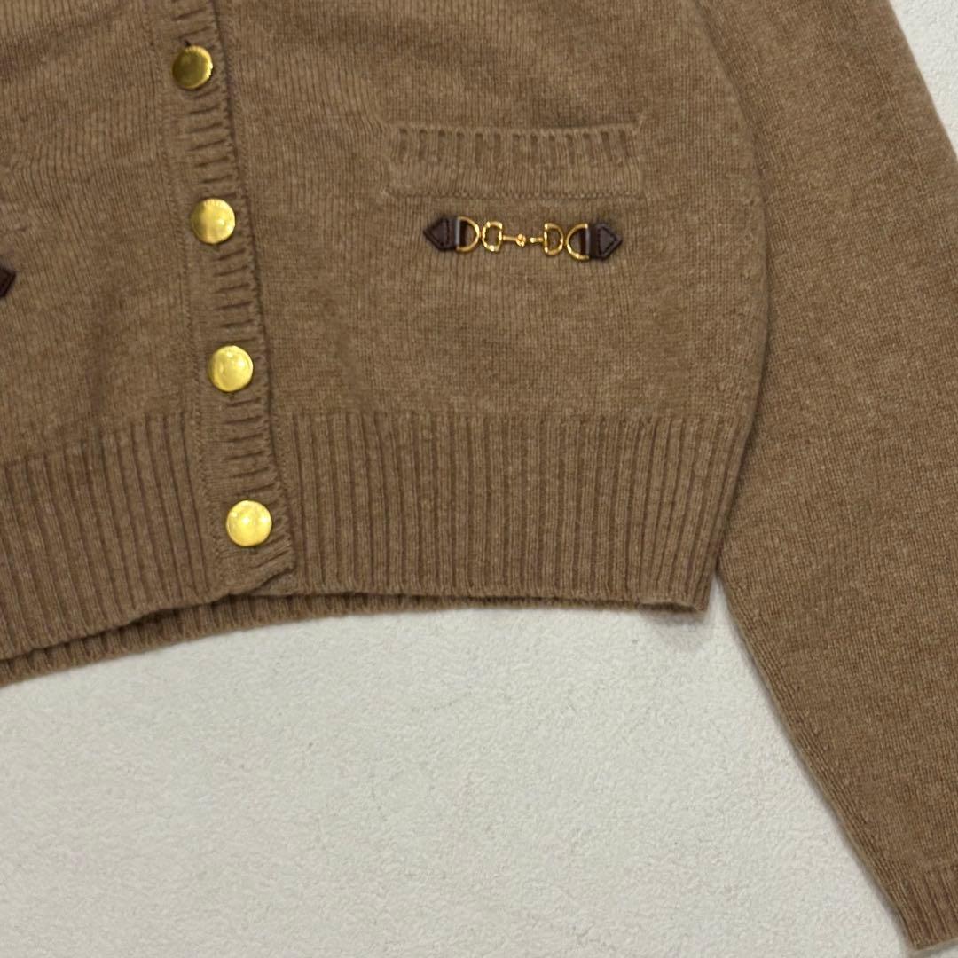美品　定価26万　GUCCI カシミヤ　カーディガン　ベージュ　ホースビット