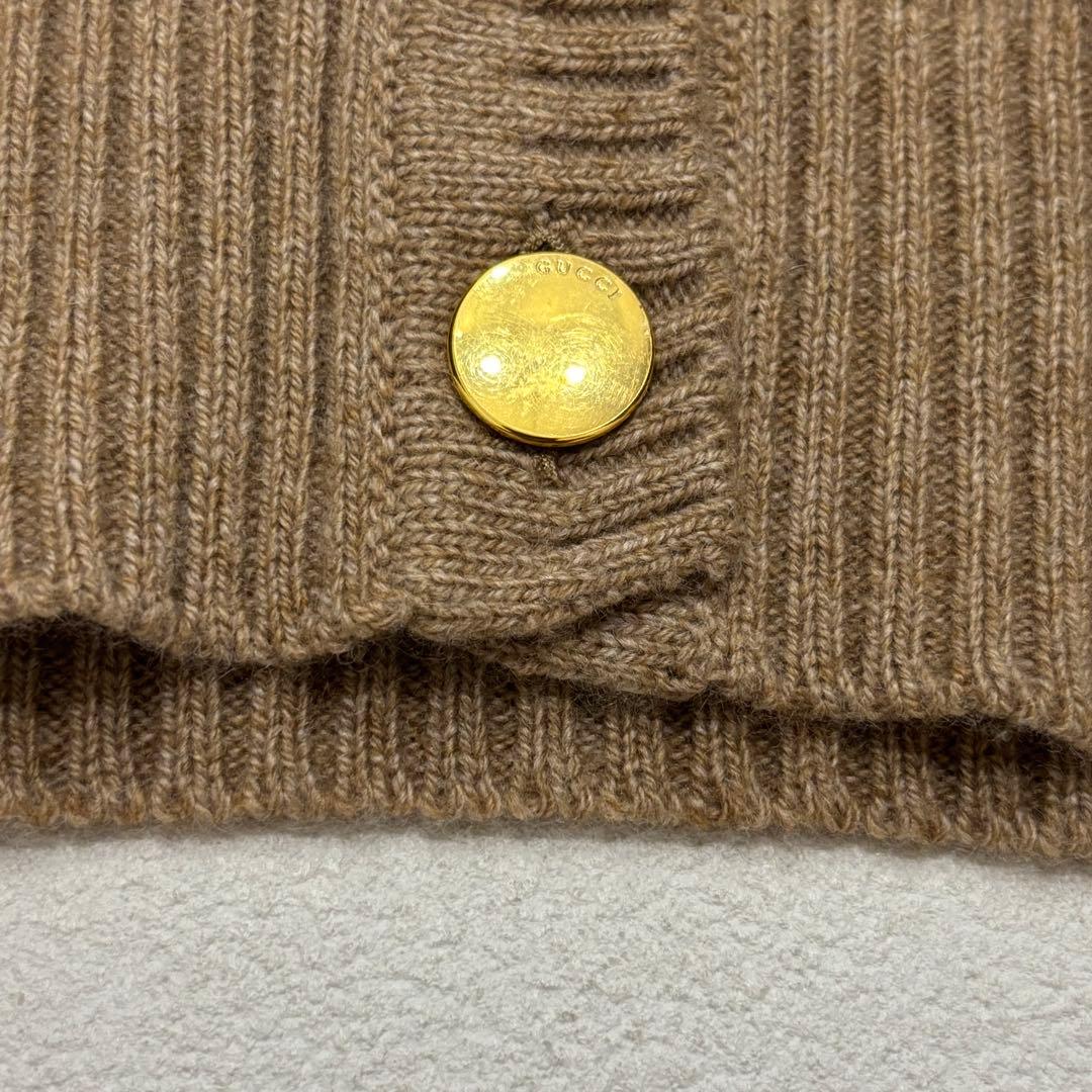 美品　定価26万　GUCCI カシミヤ　カーディガン　ベージュ　ホースビット