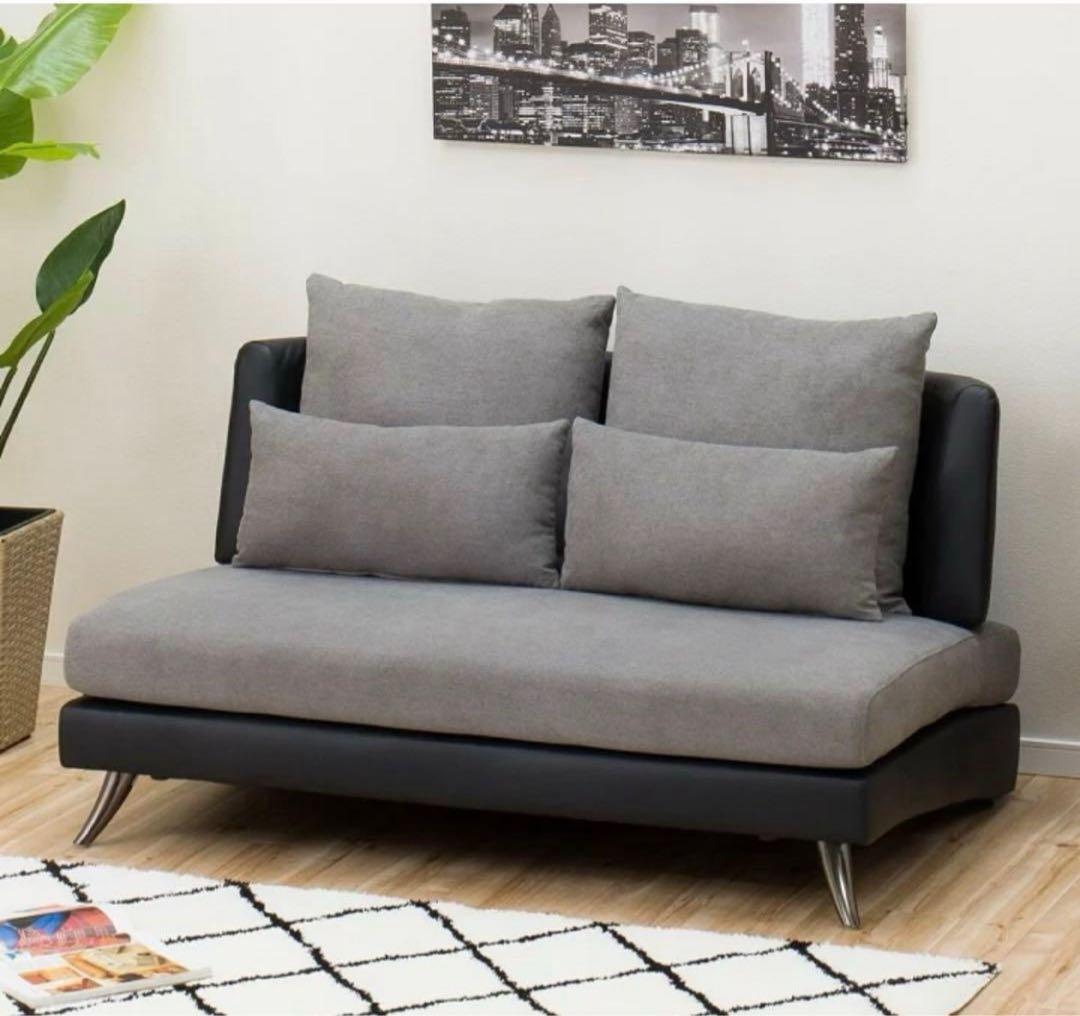 ニトリ 2人用 布張りソファ ポーション2KD GY