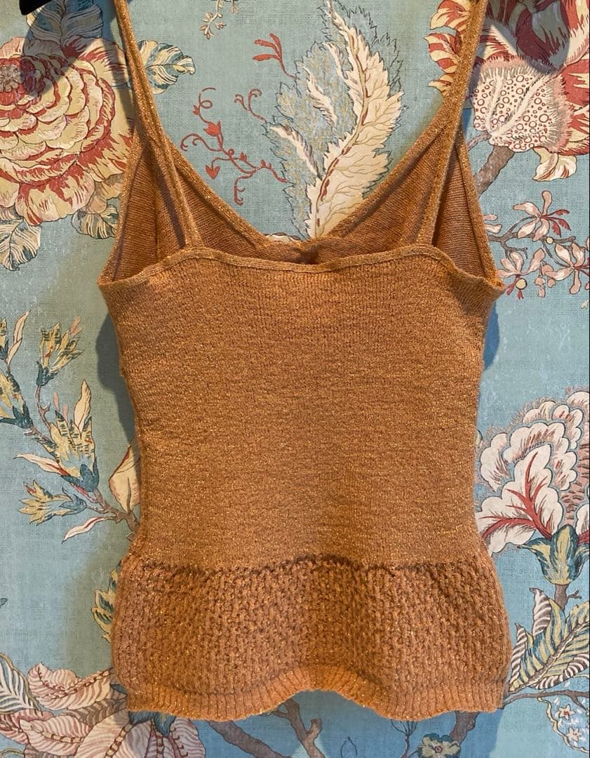 DRIES VAN NOTEN ゴールドラメ　コットンニットキャミ　ライカ期