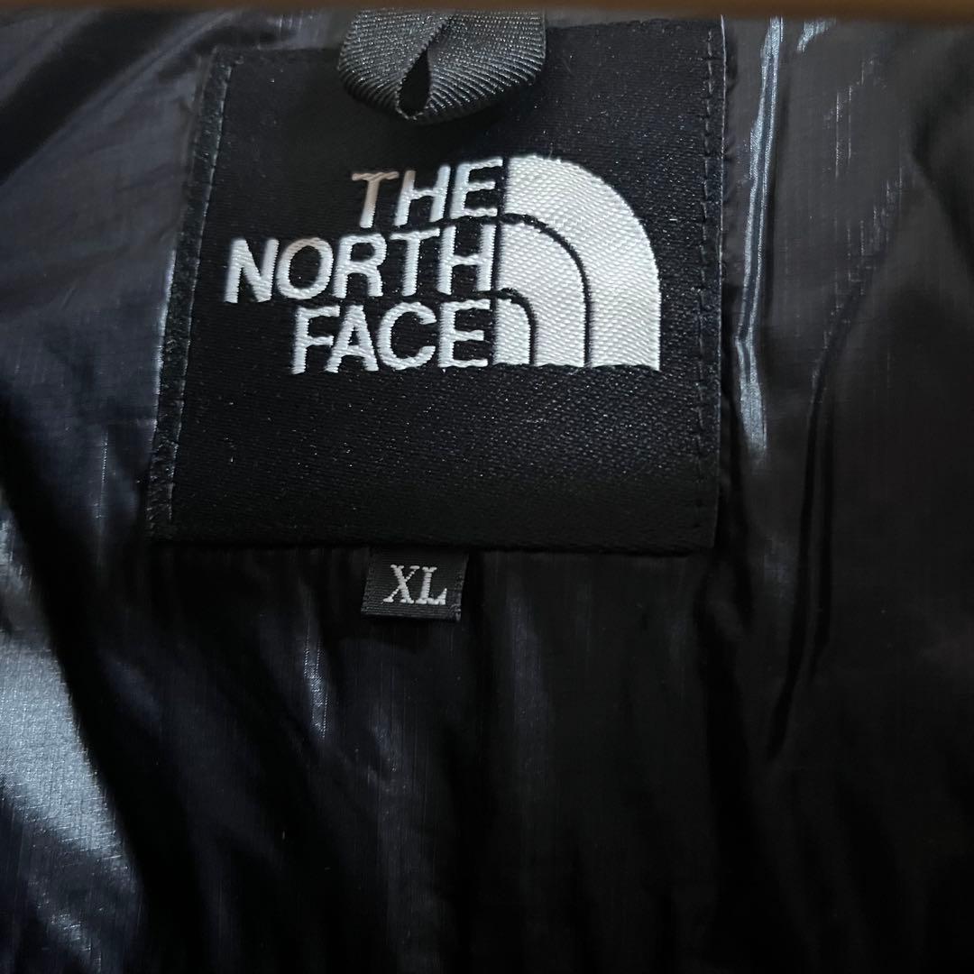 ノースフェイス ダウンジャケット ロゴ黒 XL