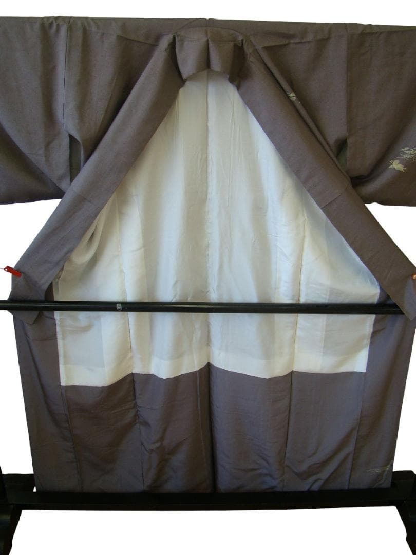 加賀友禅 柿本市郎 本場 結城紬 附下 正絹 仕立上り～163cm Tｓ603