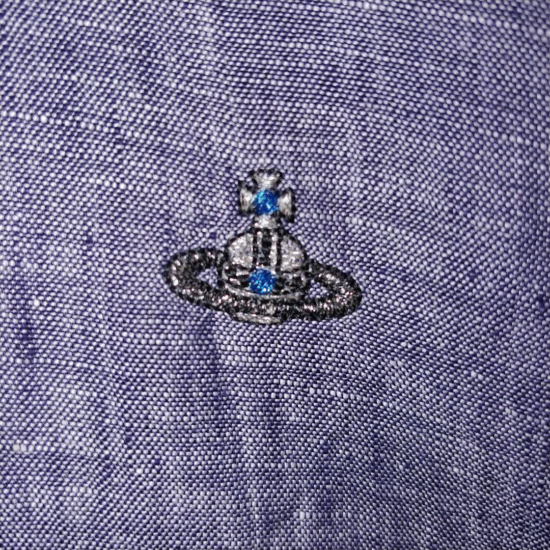【希少モデル】ヴィヴィアン・ウエストウッド 変則シャツ くすみグレー 刺繍ロゴM