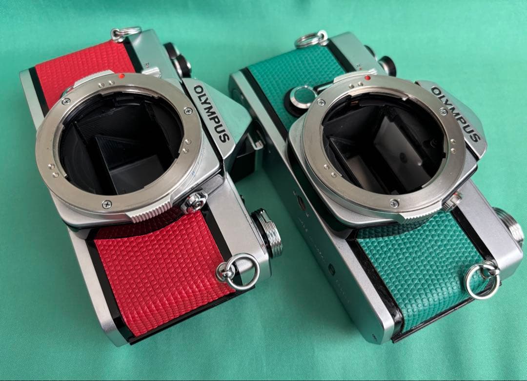 専用★OLYMPUS OM-1レッド.50mm/OM-1ライトグリーン.28mm