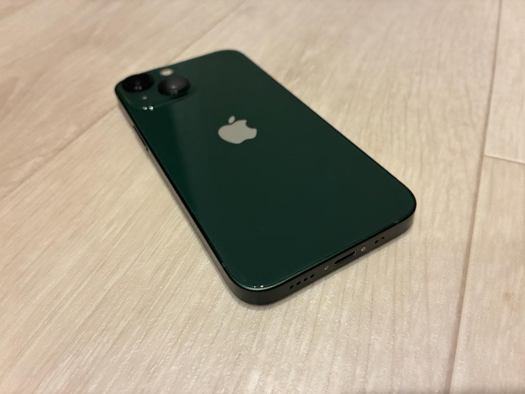 iPhone 13mini 緑 256GB ディスプレイ、バッテリー純正品交換済
