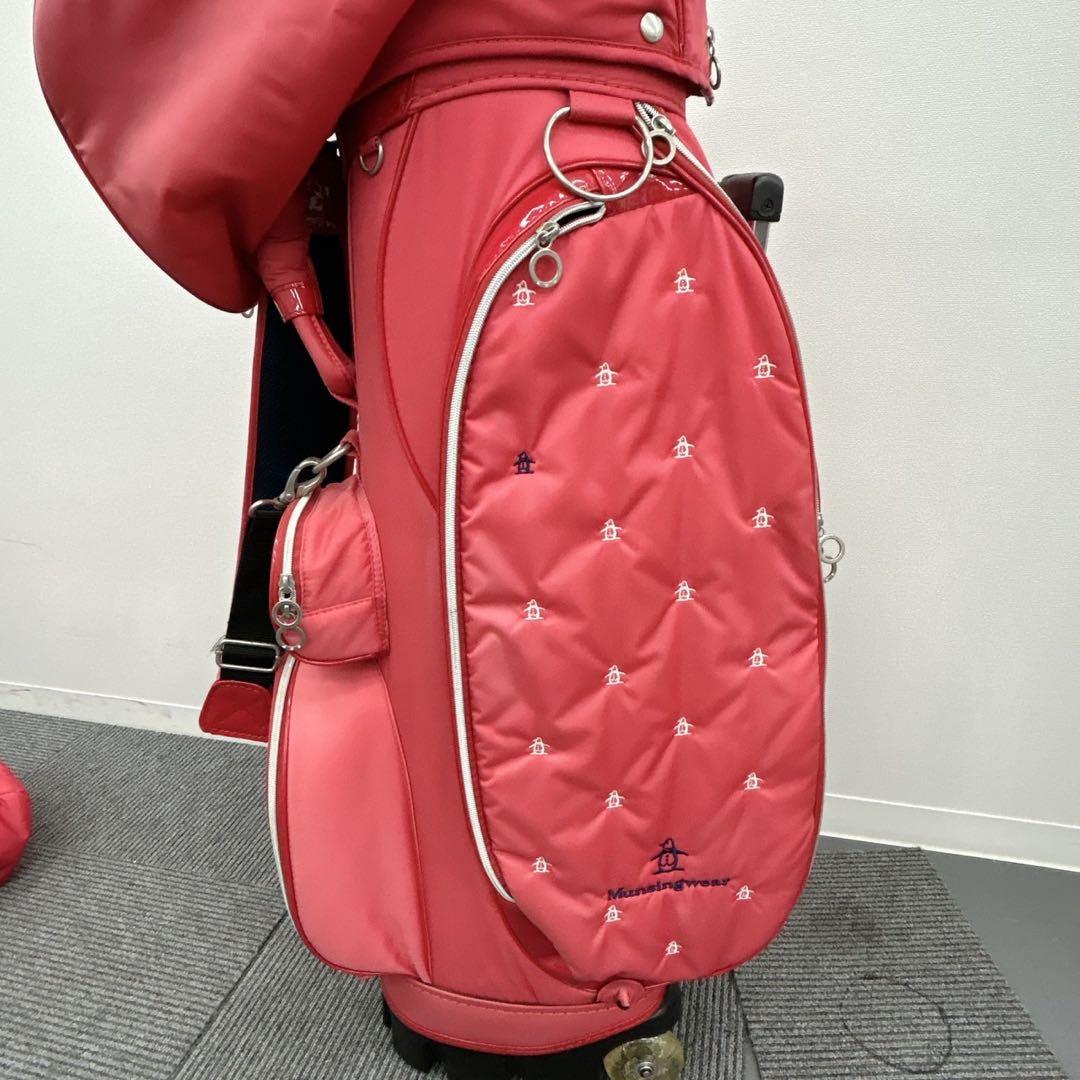 マンシング　3点セット　キャディバッグ　キャスター付　ピンク　バッグ