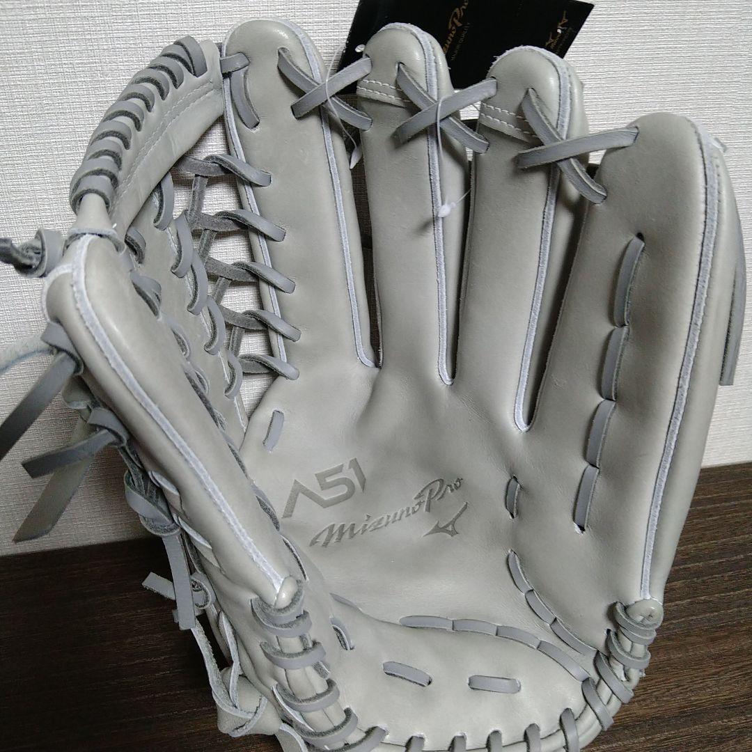 ［未使用］ミズノプロ A51 グレー 軟式外野手用グラブ イチローモデル