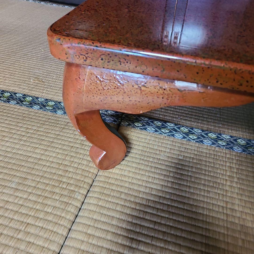 【在庫整理価格】昭和レトロ　堆朱　漆塗り　ちゃぶ台　テーブル