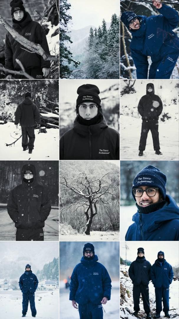 ジャケット・アウター ennoy PADDED NYLON HOODIE (BLACK)