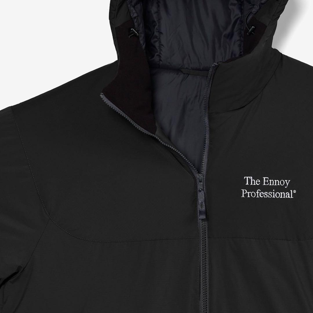 ジャケット・アウター ennoy PADDED NYLON HOODIE (BLACK)