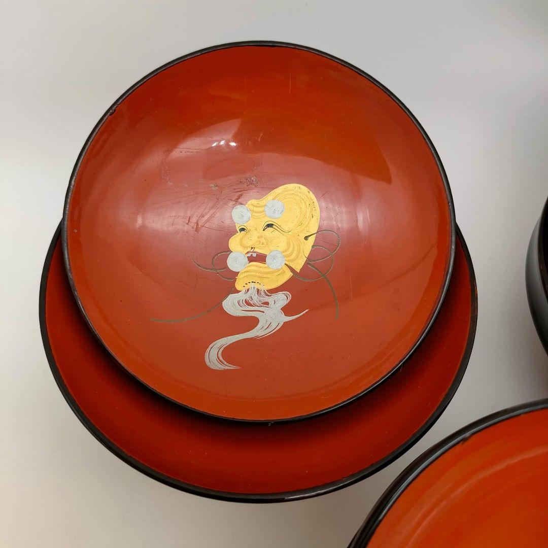 ① 會津塗 塗師 渡部喜三郎 本漆 蓋付き椀 堅地仕上 骨董 フォロー割