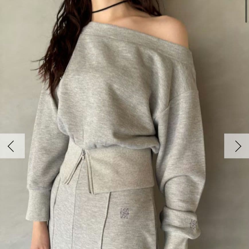 あ*や様 ラグナムーン 新作 新品 ウエストZIPラメスウェットプルオーバー