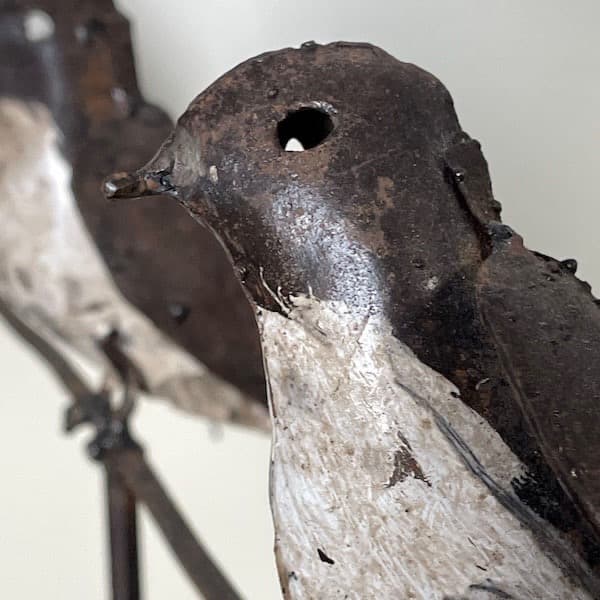 ビンテージ風　鳥のオブジェ　ブリキバード　鉄の鳥　インテリア　置物　つばめ