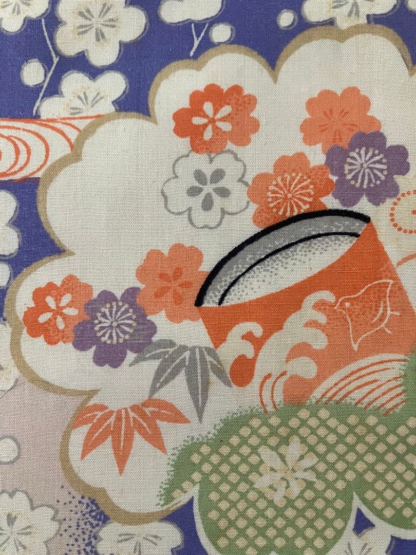 【美品・レア柄！】梅に桜・紅葉に千鳥まで、大人可愛く大正ロマン☆アンティーク着物