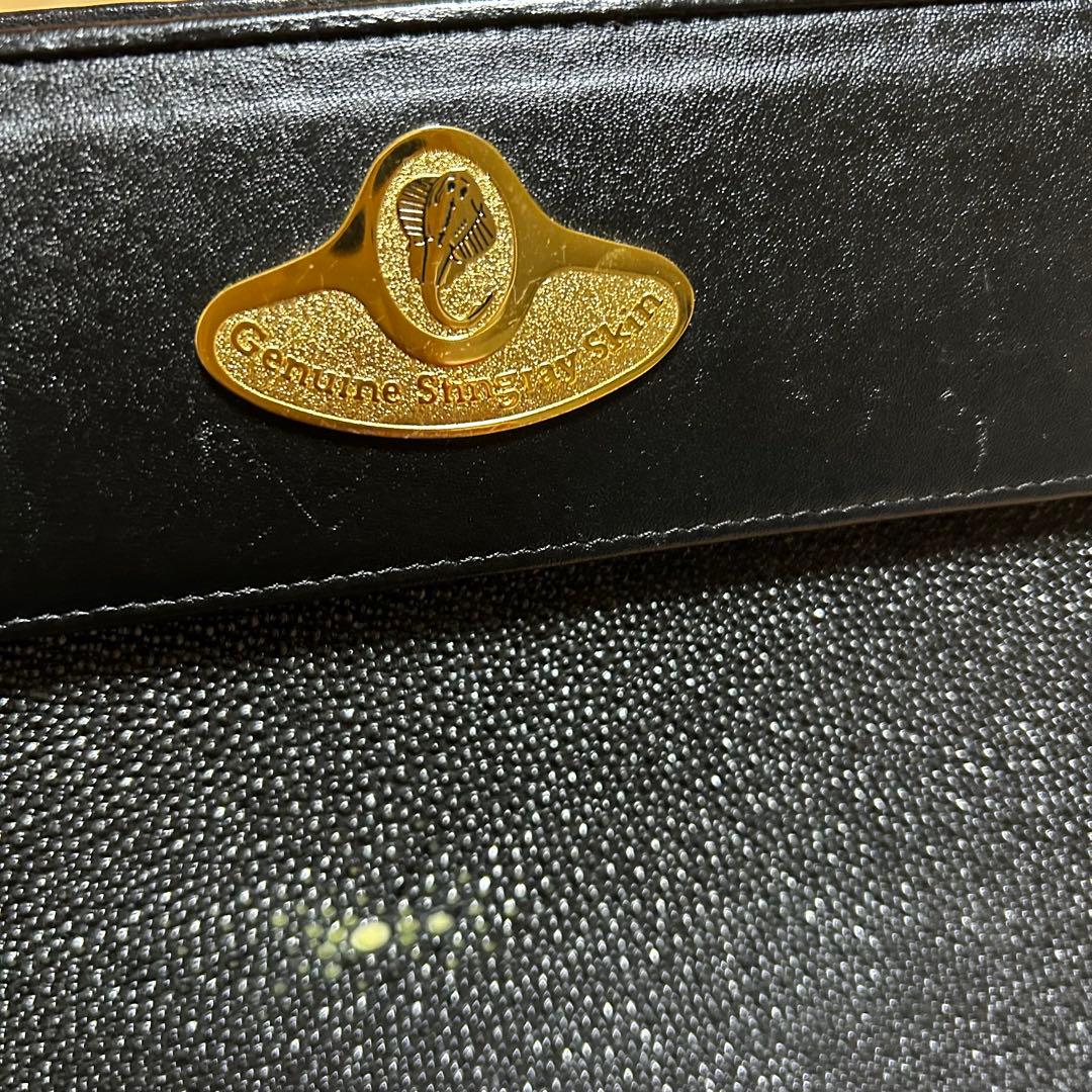 希少　ガルーシャ　エイ革　スクラッチ　ハンドバッグ　ゴールドロゴ