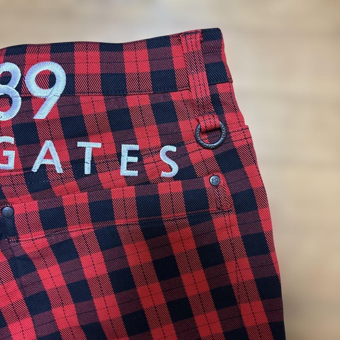 ☆新品☆パーリーゲーツPearlyGates赤黒チェックパンツM春秋