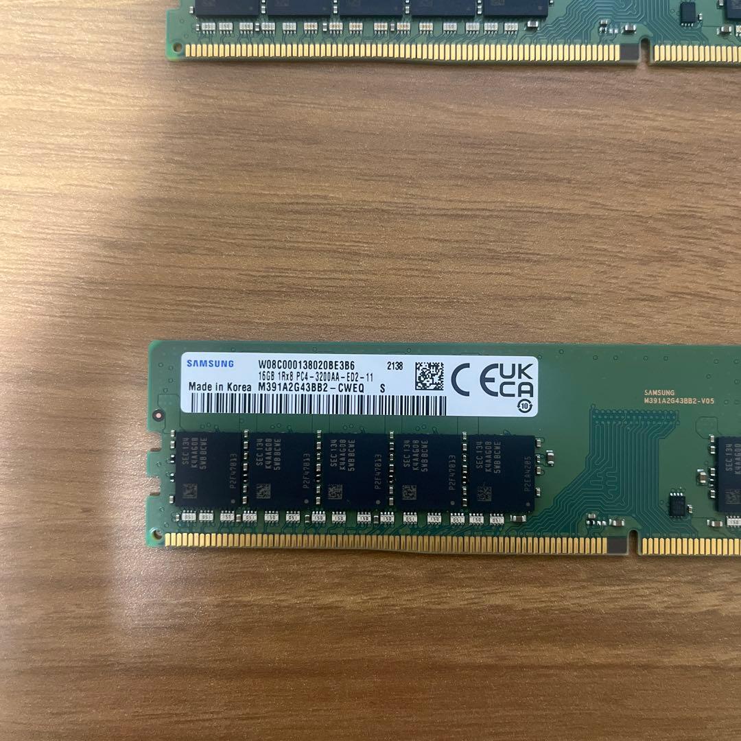 Samsung DDR4 3200 16GB RDIMM メモリ 2枚セット