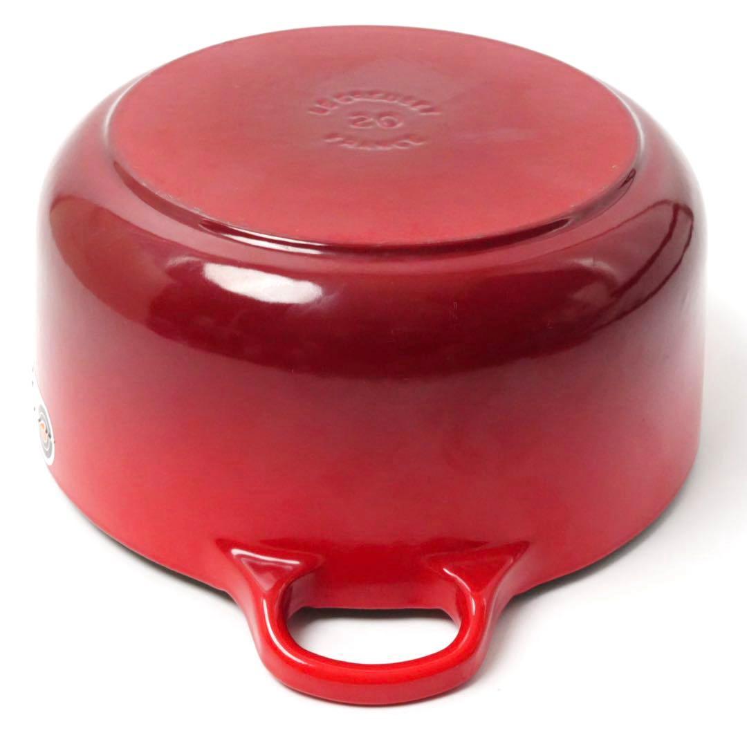 【美品】LE CREUSET　ココット ロンド チェリーレッド　20cm