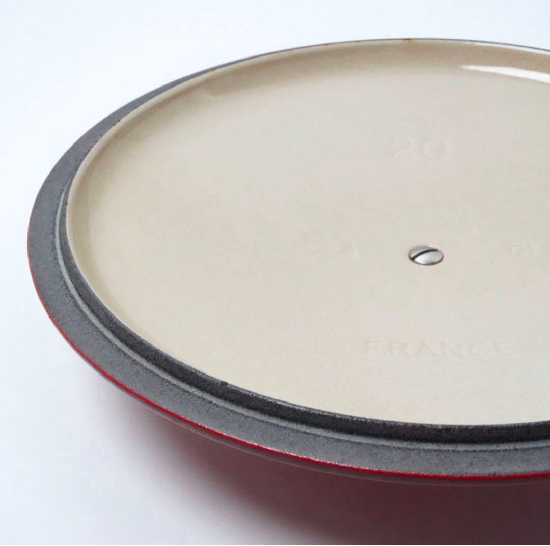 【美品】LE CREUSET　ココット ロンド チェリーレッド　20cm