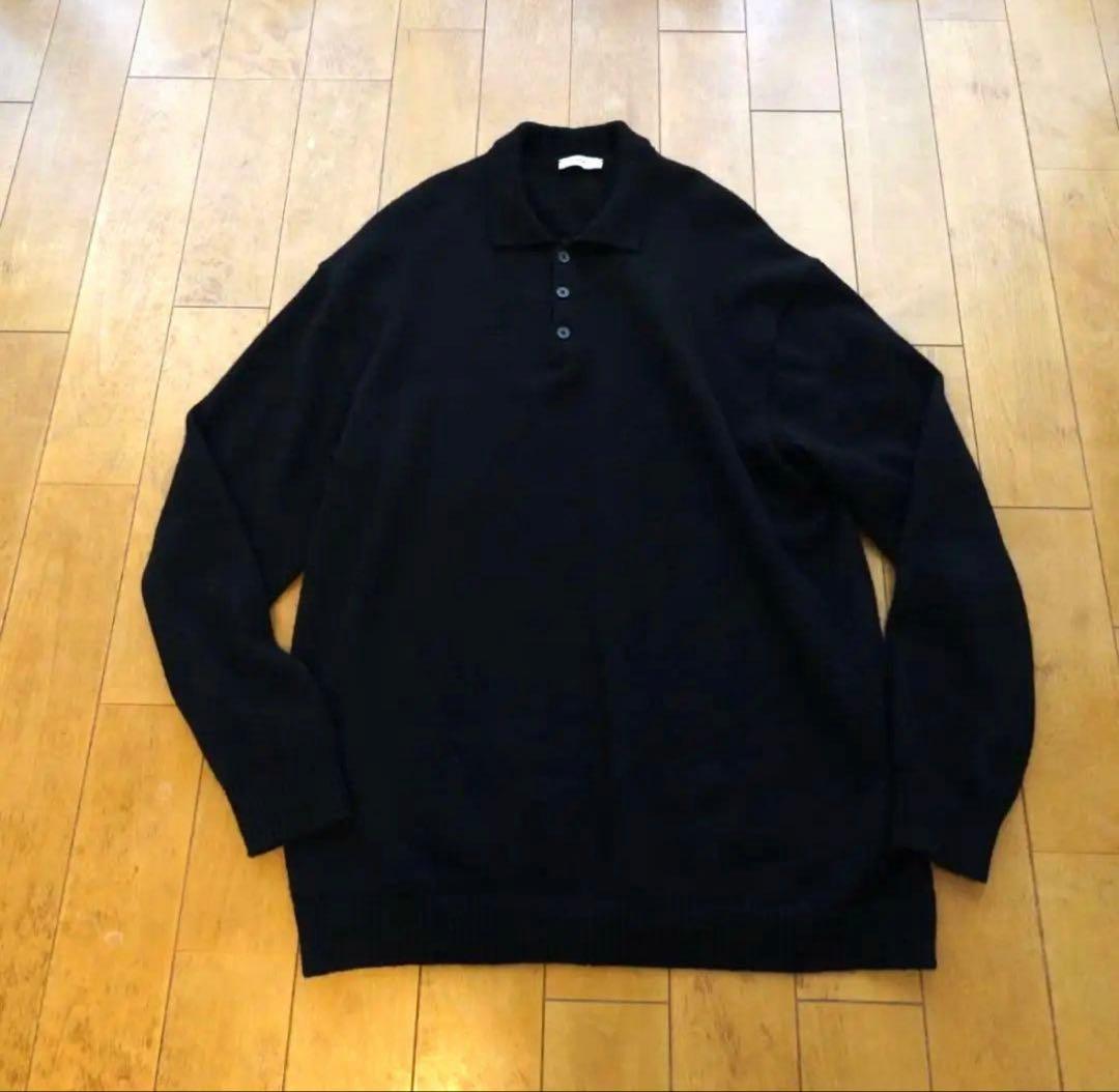 トップス ATON ALPACA WASHI POLO SWEATER